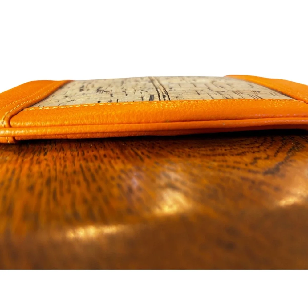 Lauren Ralph‎ Lauren Orange Cork Wristlet Clutch Purse